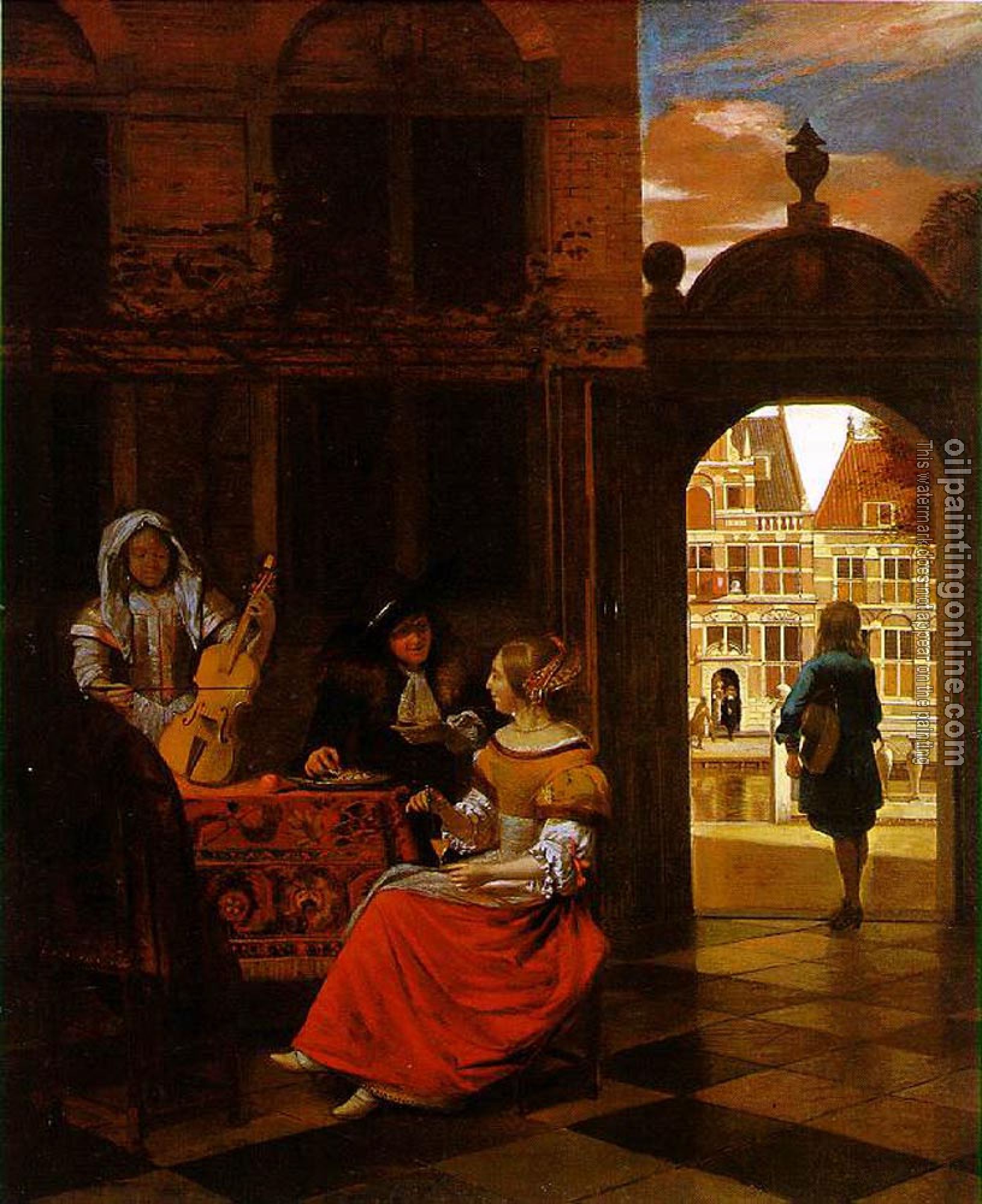 Pieter de Hooch - Musical Party in a Courtyard